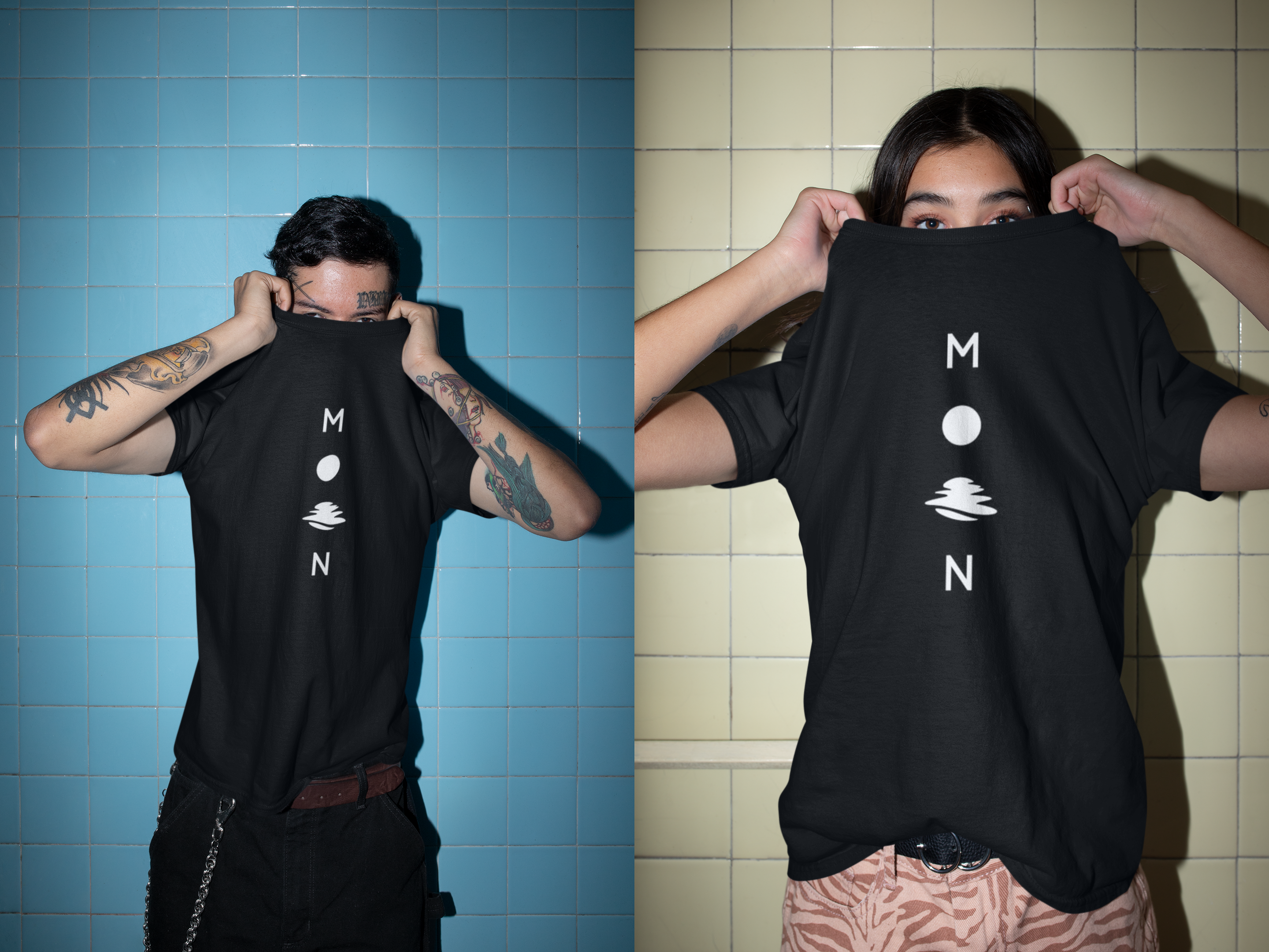 Moon unisex t-shirt in various colors, showcasing its stylish fit and quality fabric.