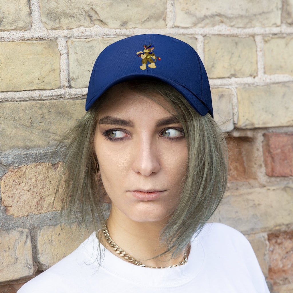 Moongenchen Unisex Twill Hat in solid color, showcasing its 6-panel design and adjustable Velcro closure.