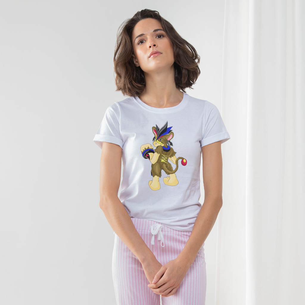 Moongenchen Women's Long Pant Pyjama Set featuring a white t-shirt with turn-up cuffs and striped pants in heather grey or light pink, along with a matching drawcord bag.