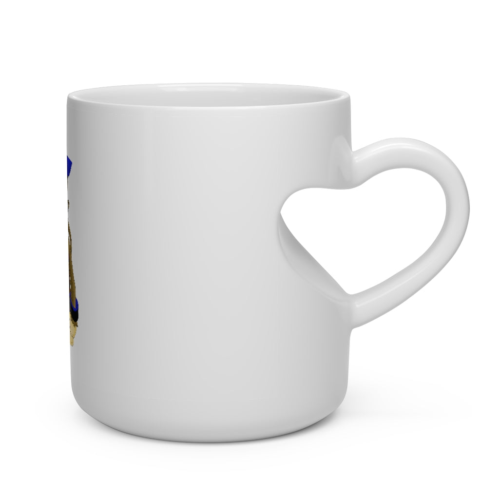 Moongenki Heart Shape Mug in white ceramic with a heart-shaped handle, perfect for hot beverages.