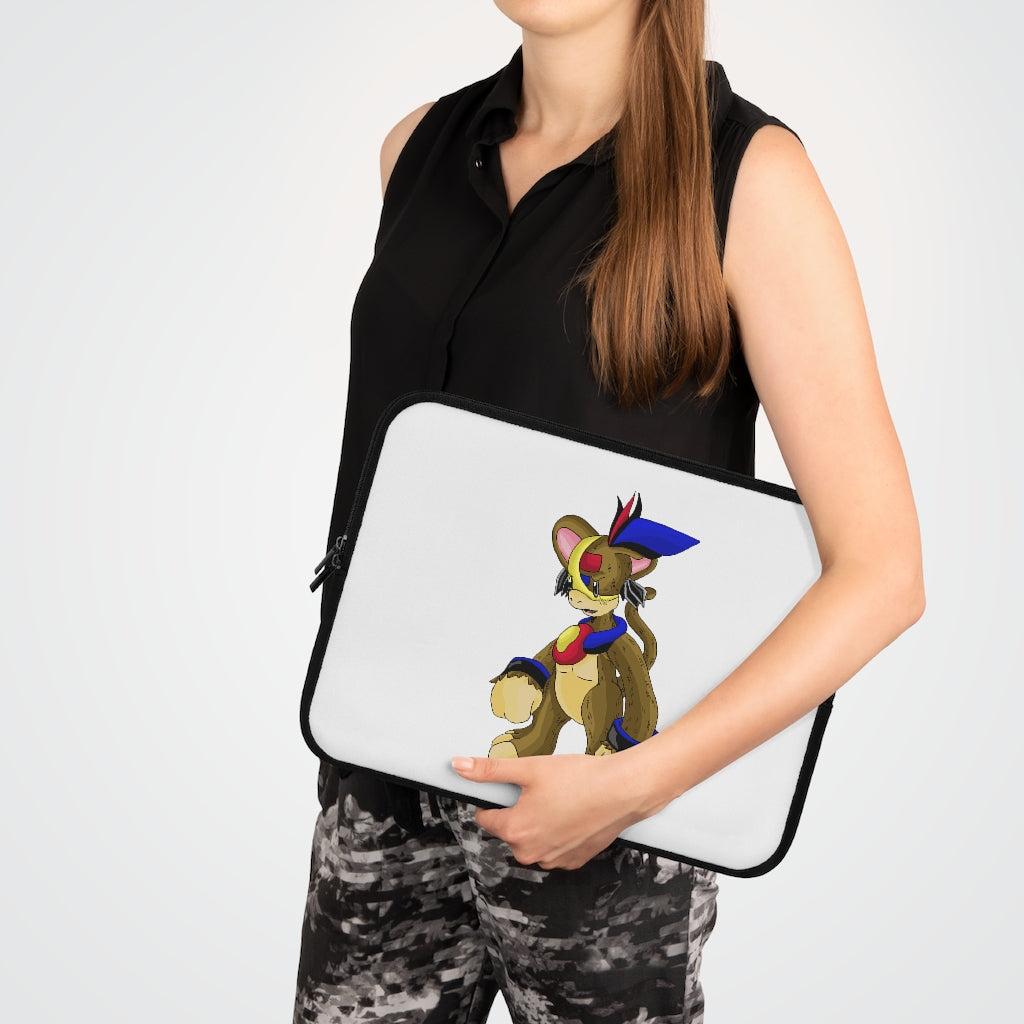 Moongenki Laptop Sleeve featuring a customizable front and black polyester back, designed for laptop protection.