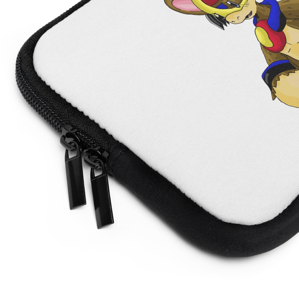 Moongenki Laptop Sleeve featuring a customizable front and black polyester back, designed for laptop protection.