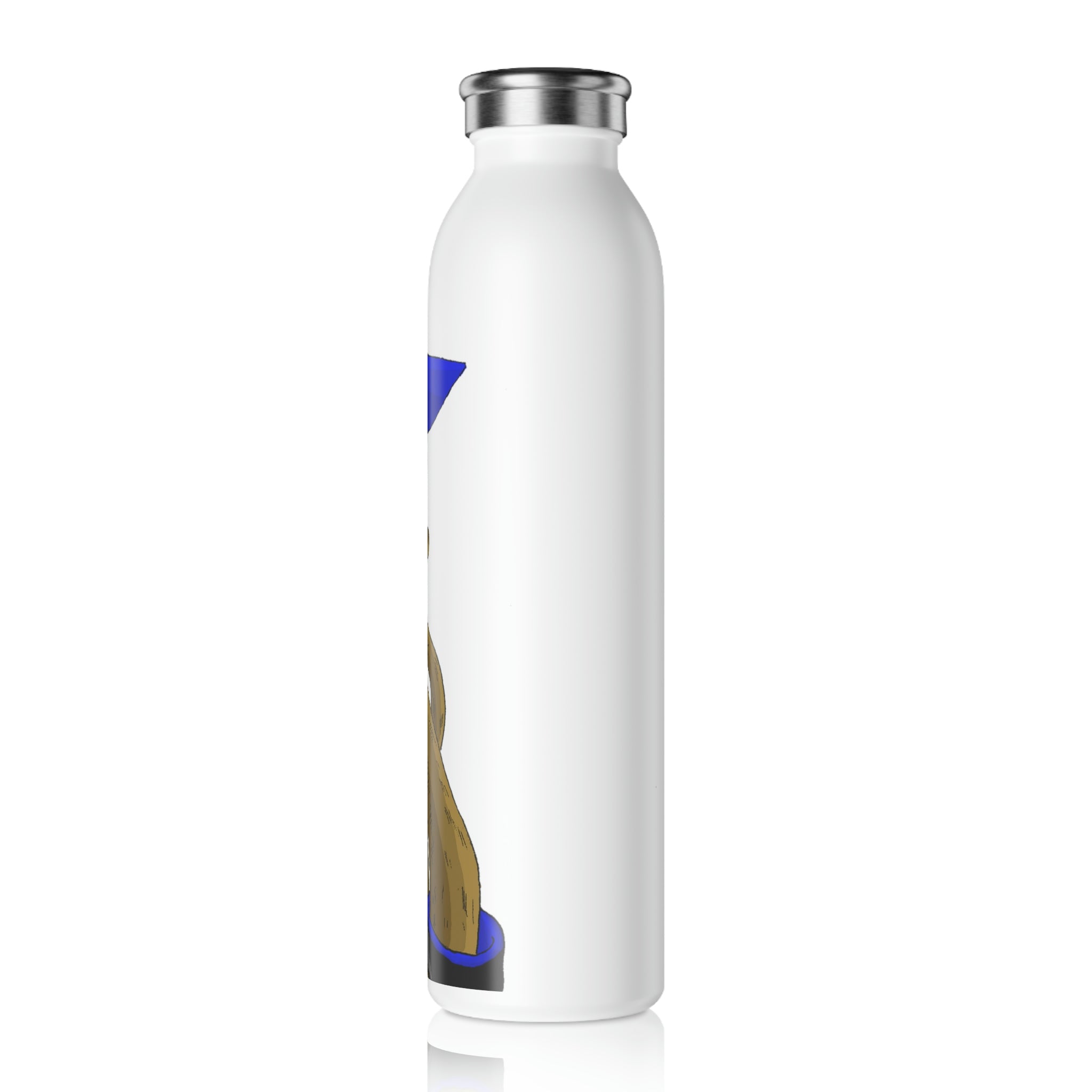 Moongenki Slim Water Bottle with matte finish and silver cap, showcasing customizable design options.