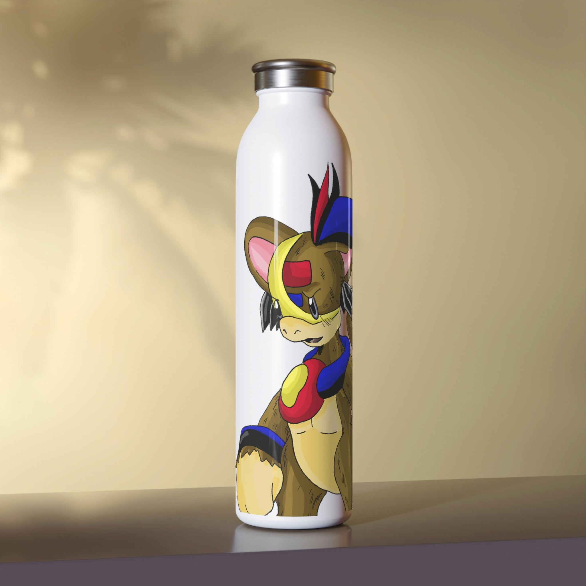 Moongenki Slim Water Bottle with matte finish and silver cap, showcasing customizable design options.