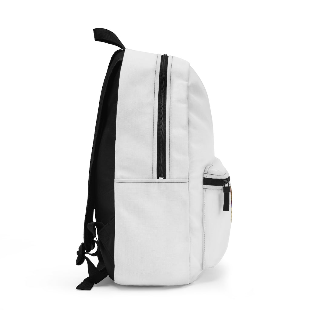 Moonki Backpack made in USA, featuring adjustable straps and a custom name tag, designed for durability and comfort.