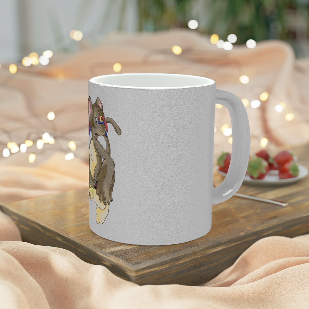 Moonki Metallic Mug in Gold and Silver finishes, showcasing personalized designs and a comfortable C-handle.