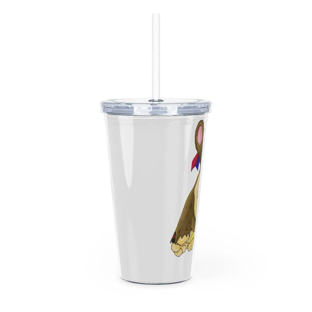 Moonki Plastic Tumbler with Straw, featuring a customizable design and double wall insulation for drinks.