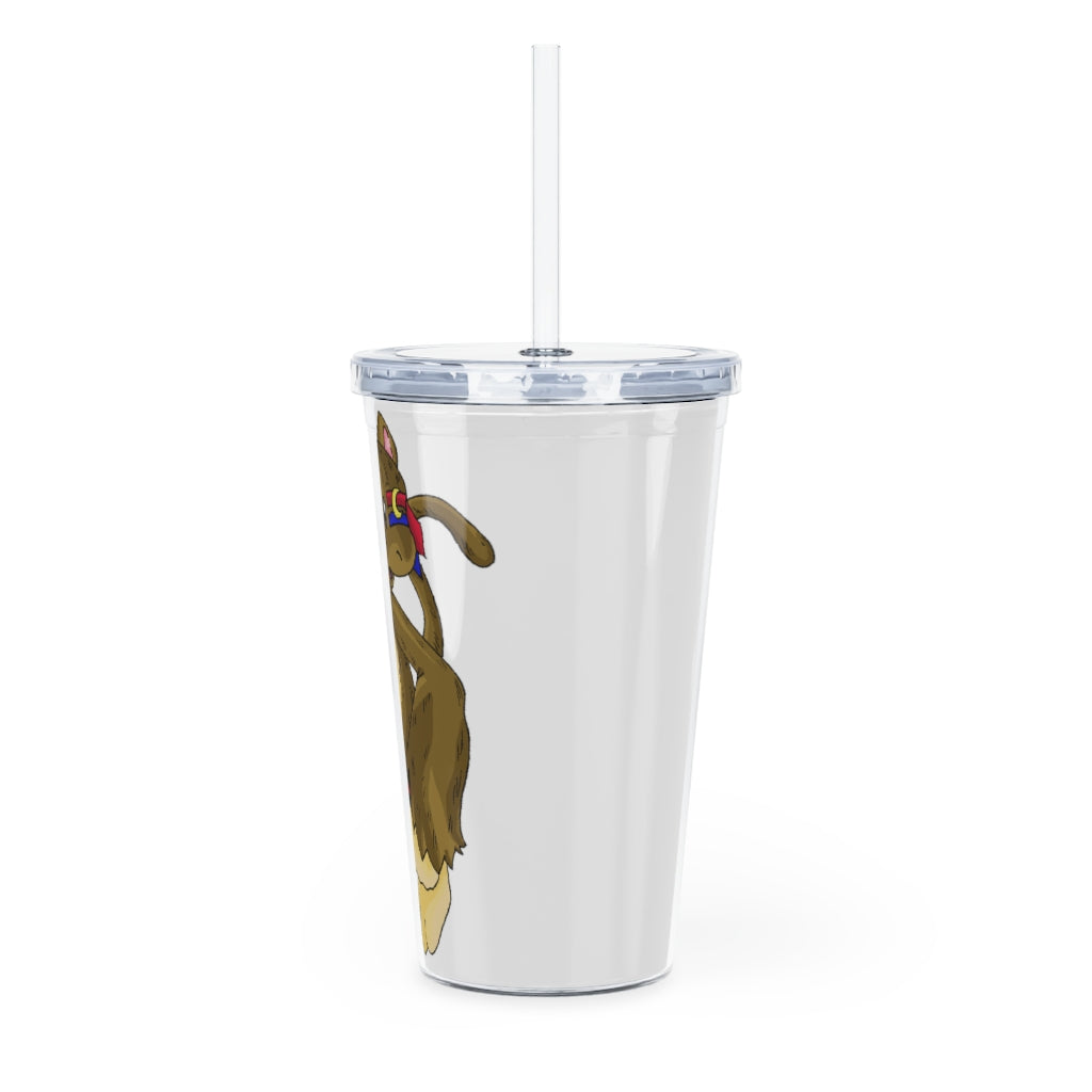 Moonki Plastic Tumbler with Straw, featuring a customizable design and double wall insulation for drinks.