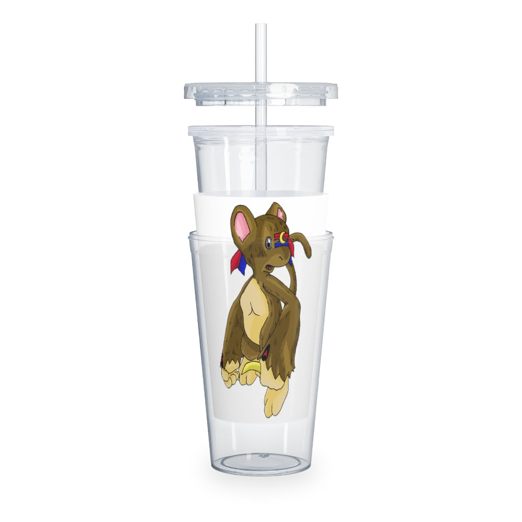 Moonki Plastic Tumbler with Straw, featuring a customizable design and double wall insulation for drinks.