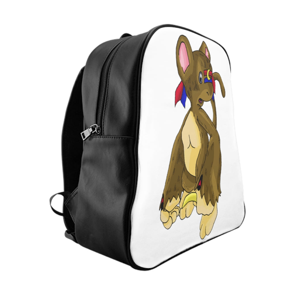 Moonki School Backpack featuring stylish design, padded back, and chocolate brown lining.