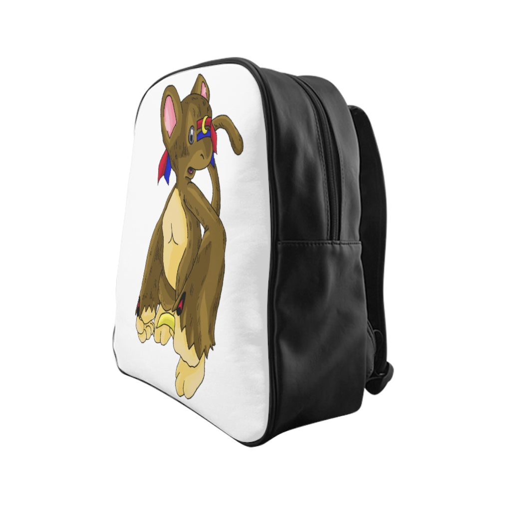 Moonki School Backpack featuring stylish design, padded back, and chocolate brown lining.