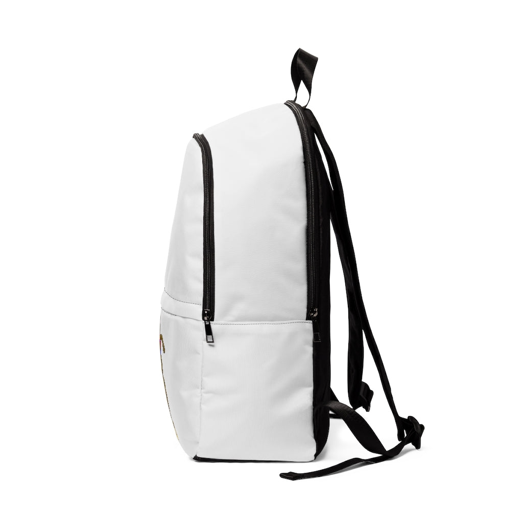 Moonki Unisex Fabric Backpack in soft nylon, featuring adjustable straps and a padded back panel, ideal for school and travel.