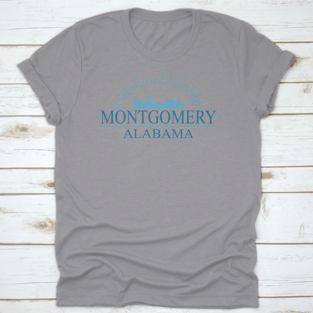 Montgomery Alabama skyline silhouette banner design showcasing city pride in a stylish and comfortable fabric.