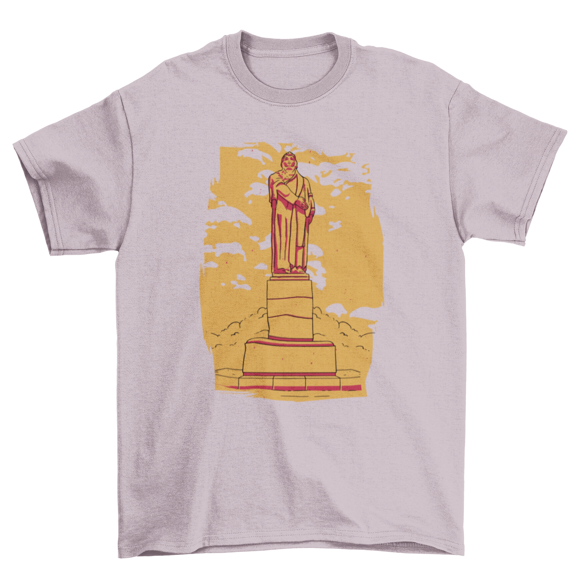 Monument Sculpture T-Shirt featuring a unique duotone design of a sculpture, showcasing artistic flair and modern style.