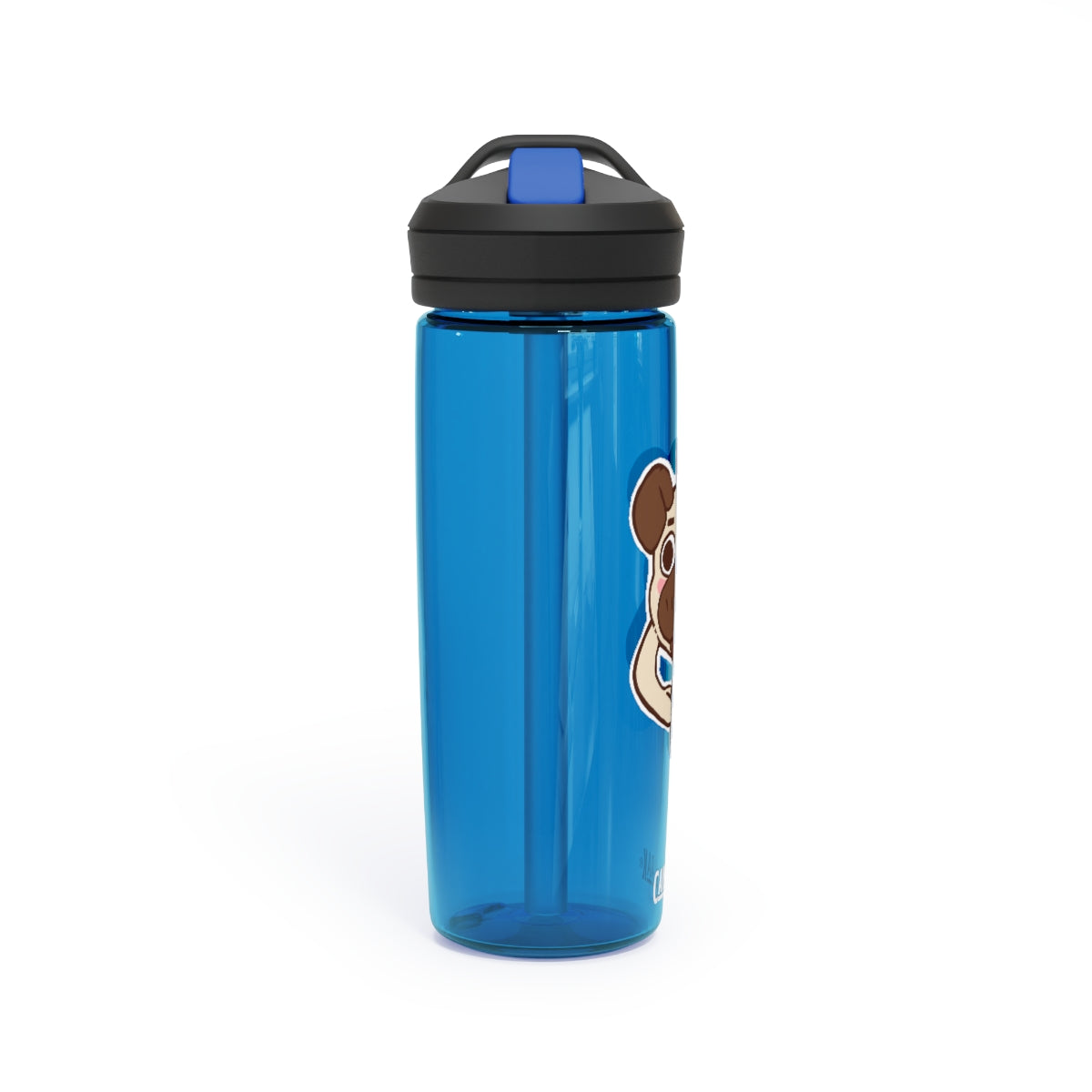 More Pug Coffee Please CamelBak Eddy® Water Bottle in 20oz and 25oz sizes, featuring a playful pug design and a durable Tritan™ body.