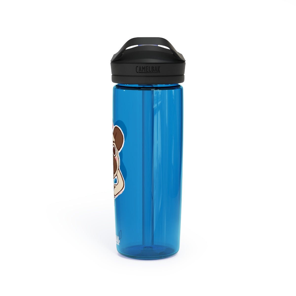 More Pug Coffee Please CamelBak Eddy® Water Bottle in 20oz and 25oz sizes, featuring a playful pug design and a durable Tritan™ body.