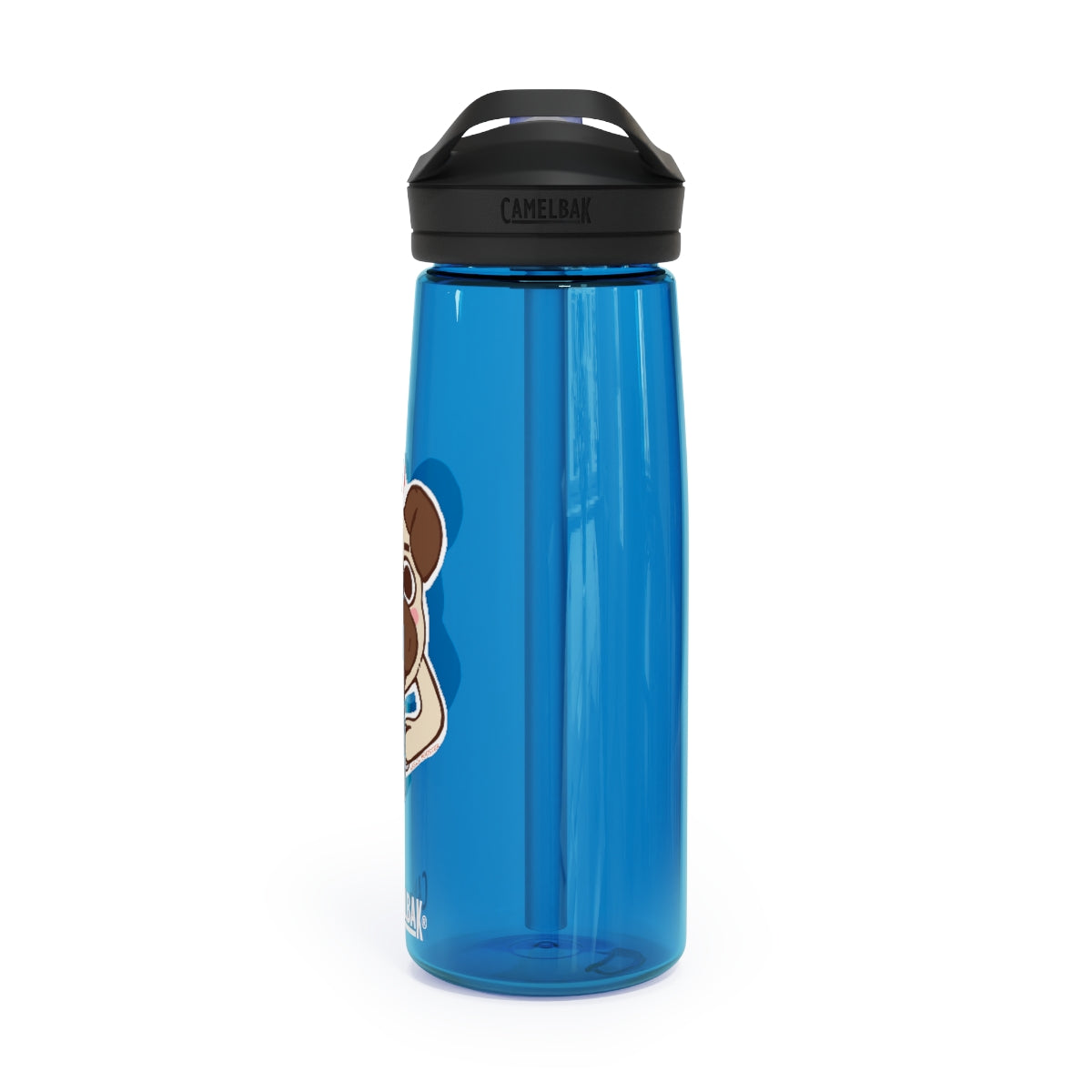 More Pug Coffee Please CamelBak Eddy® Water Bottle in 20oz and 25oz sizes, featuring a playful pug design and a durable Tritan™ body.