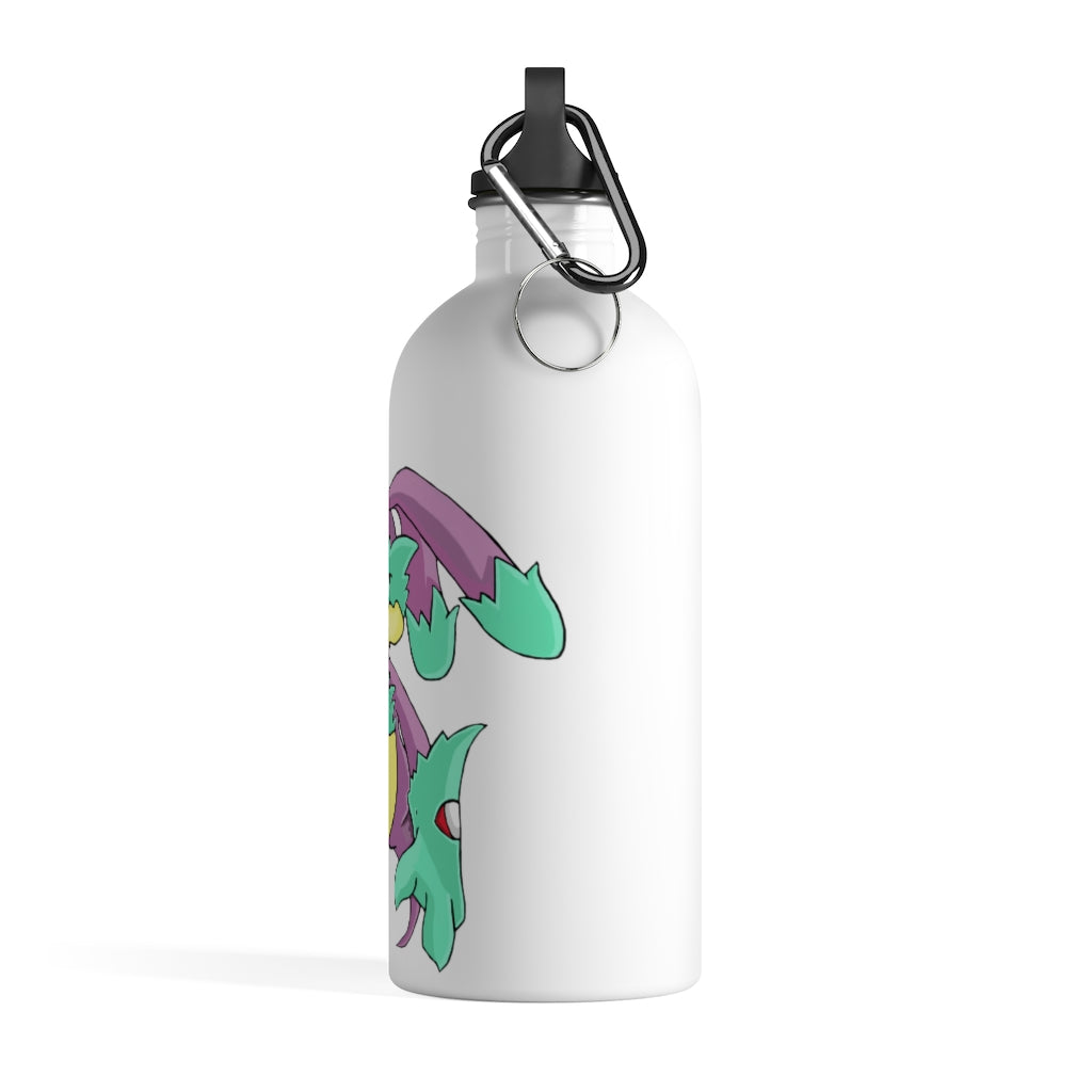 Morphesis Stainless Steel Water Bottle with a plastic screw top and carabiner, designed for stylish hydration.