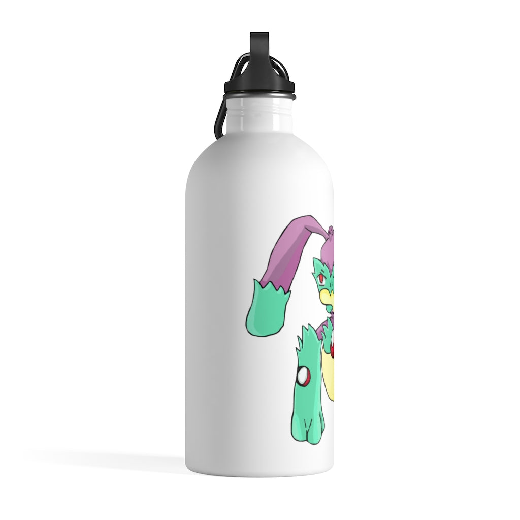 Morphesis Stainless Steel Water Bottle with a plastic screw top and carabiner, designed for stylish hydration.