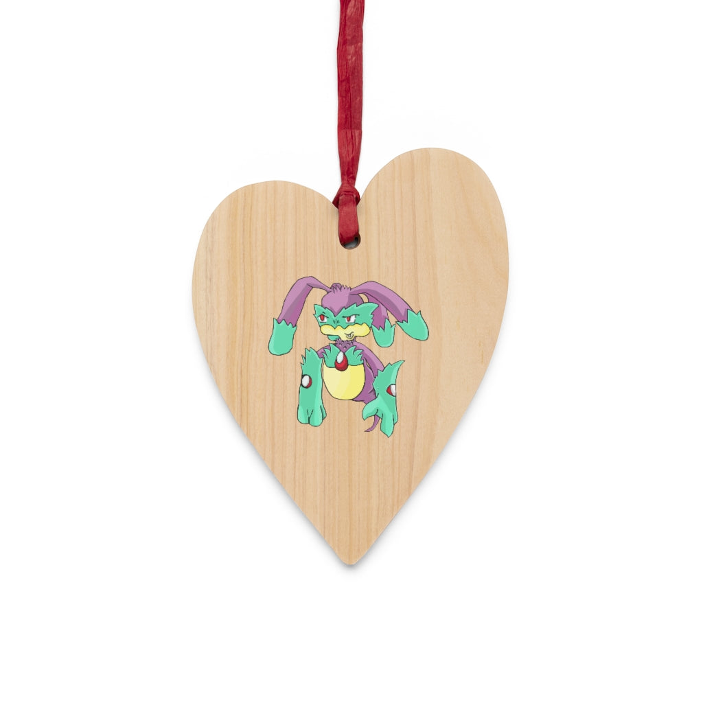 Morphesis Wooden Christmas Ornaments featuring six whimsical shapes with a red ribbon and magnetic back for versatile display.