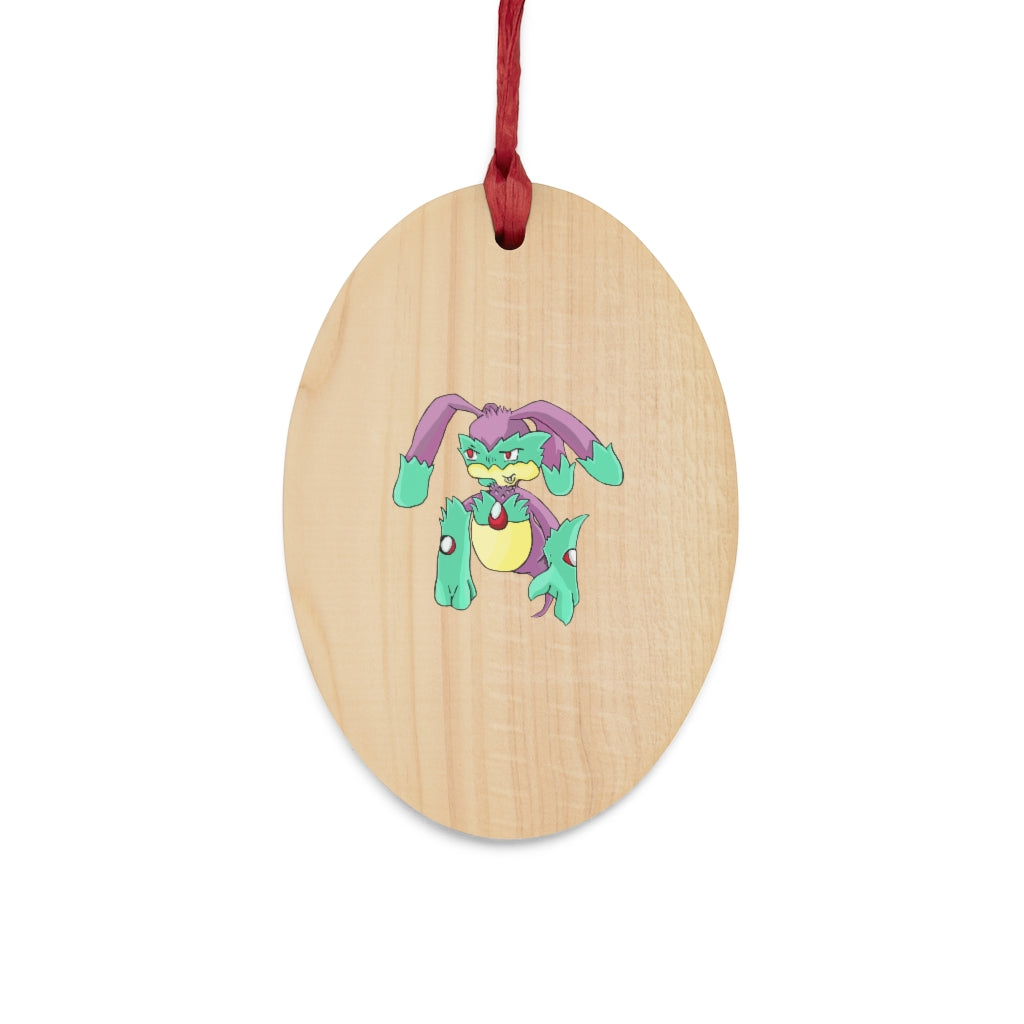 Morphesis Wooden Christmas Ornaments featuring six whimsical shapes with a red ribbon and magnetic back for versatile display.