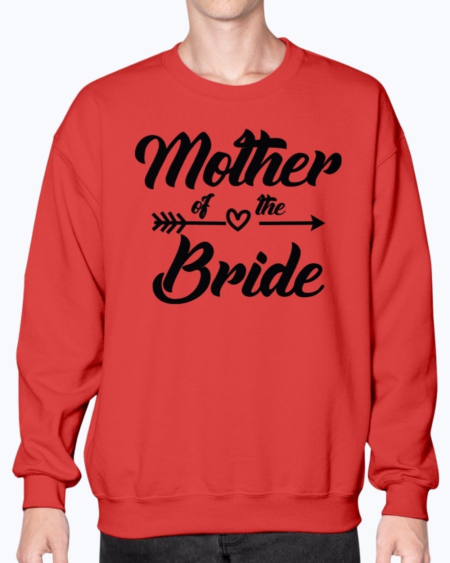 A stylish Mother of the Bride sweatshirt in soft fleece knit, featuring a crew neck design, perfect for bridal parties and weddings.