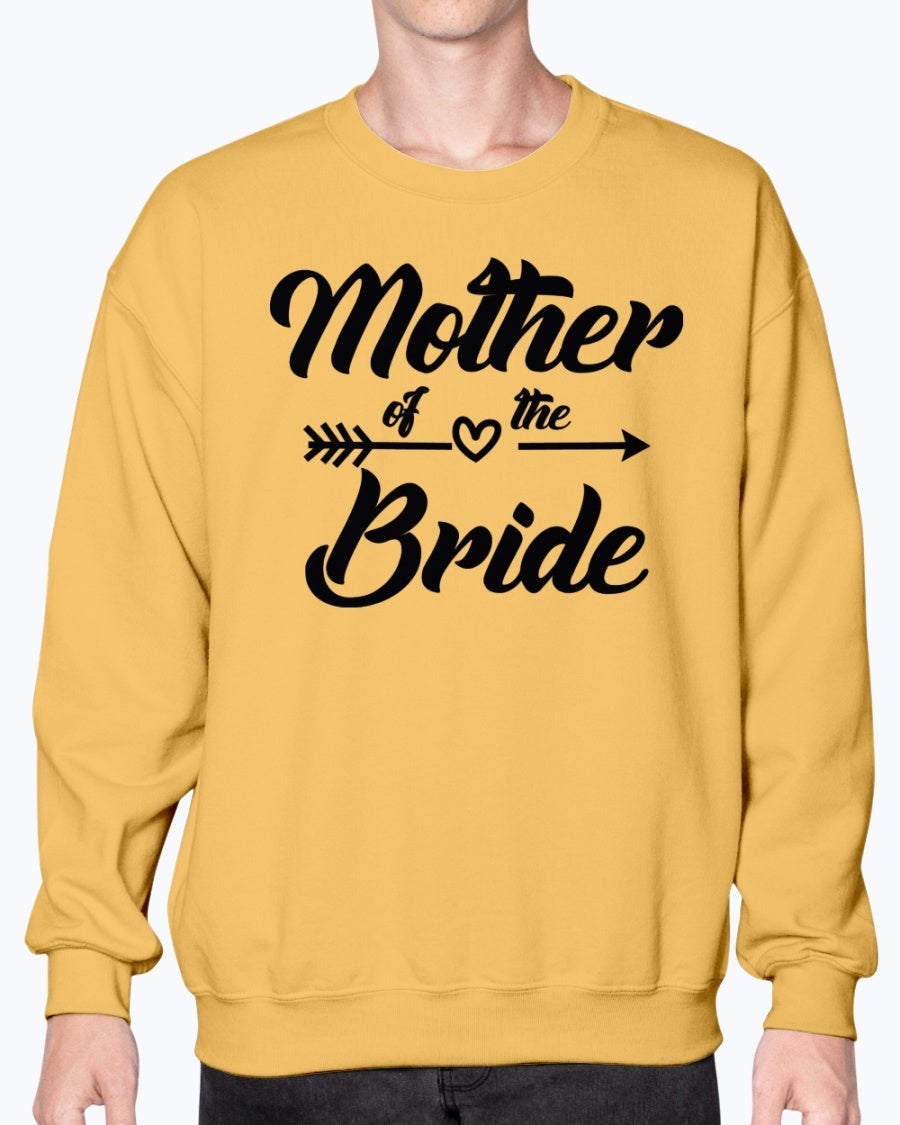 A stylish Mother of the Bride sweatshirt in soft fleece knit, featuring a crew neck design, perfect for bridal parties and weddings.