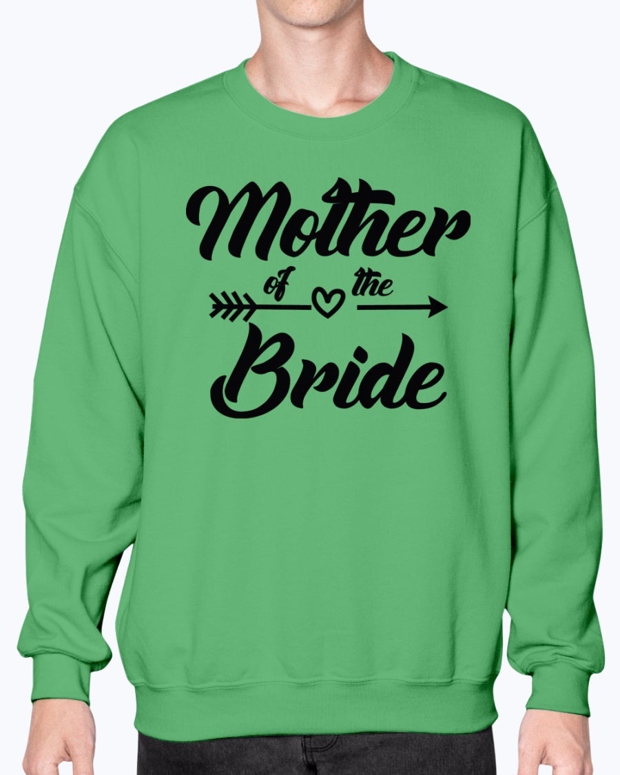 A stylish Mother of the Bride sweatshirt in soft fleece knit, featuring a crew neck design, perfect for bridal parties and weddings.