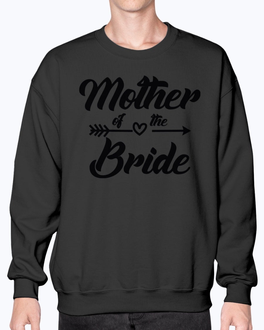 A stylish Mother of the Bride sweatshirt in soft fleece knit, featuring a crew neck design, perfect for bridal parties and weddings.