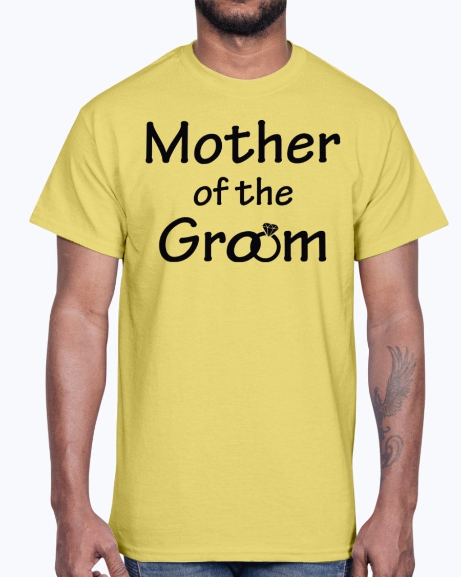 Mother of the Groom cotton tee, featuring a classic fit and elegant design, perfect for bridal and wedding celebrations.