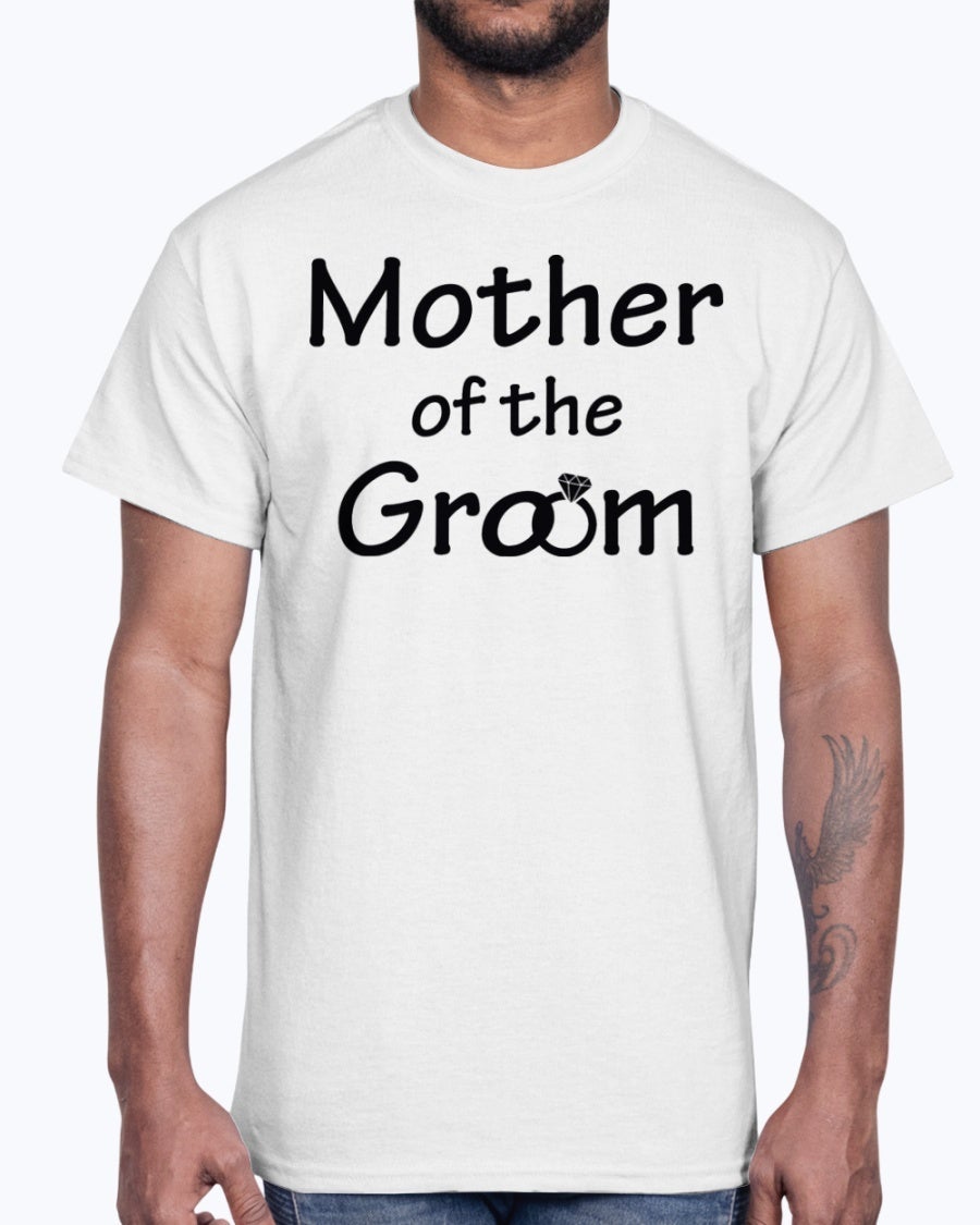 Mother of the Groom cotton tee, featuring a classic fit and elegant design, perfect for bridal and wedding celebrations.