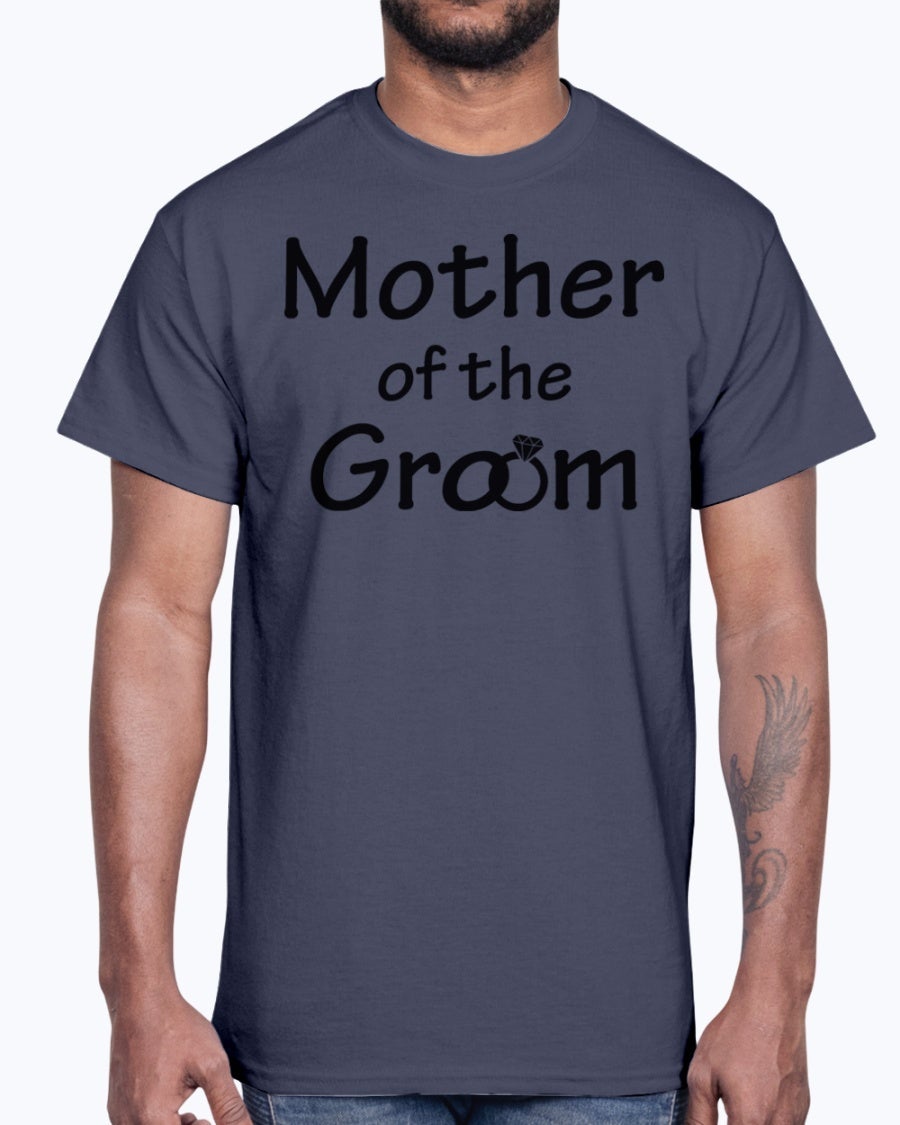 Mother of the Groom cotton tee, featuring a classic fit and elegant design, perfect for bridal and wedding celebrations.