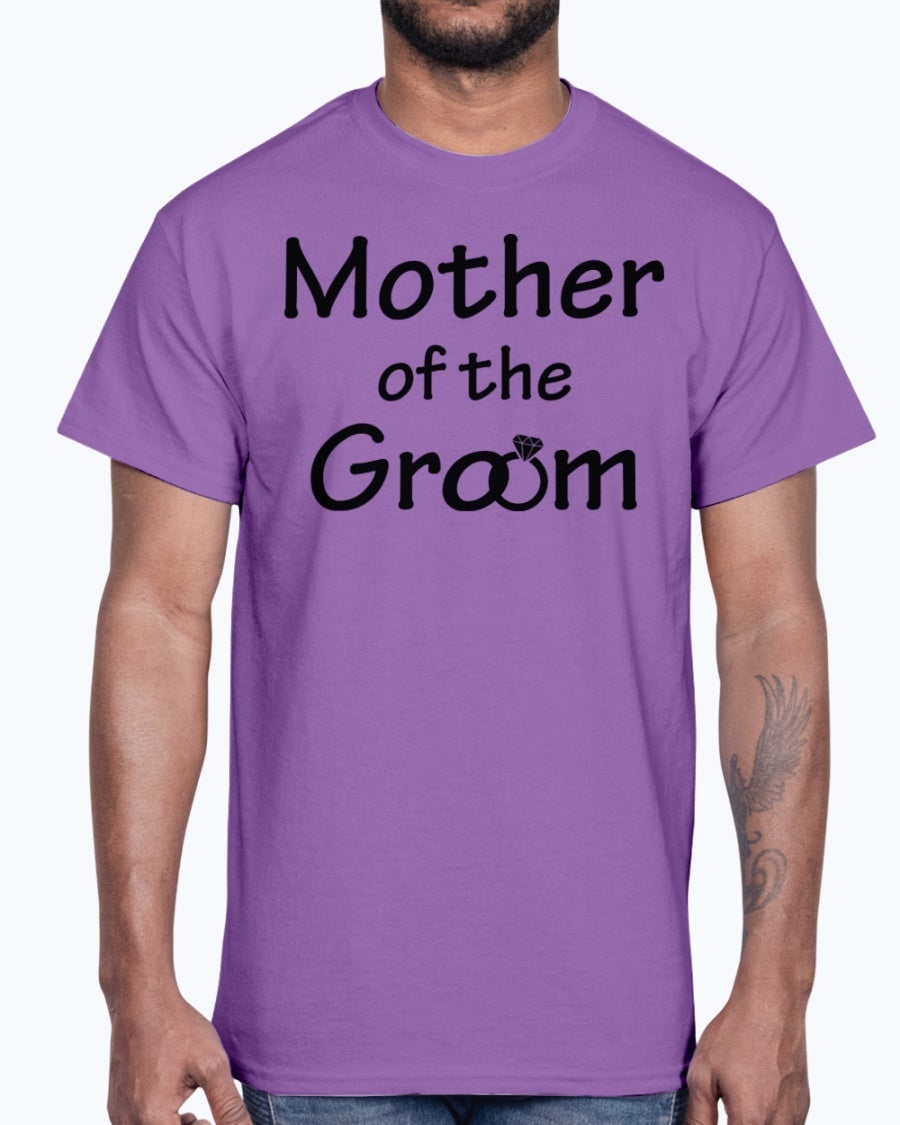 Mother of the Groom cotton tee, featuring a classic fit and elegant design, perfect for bridal and wedding celebrations.