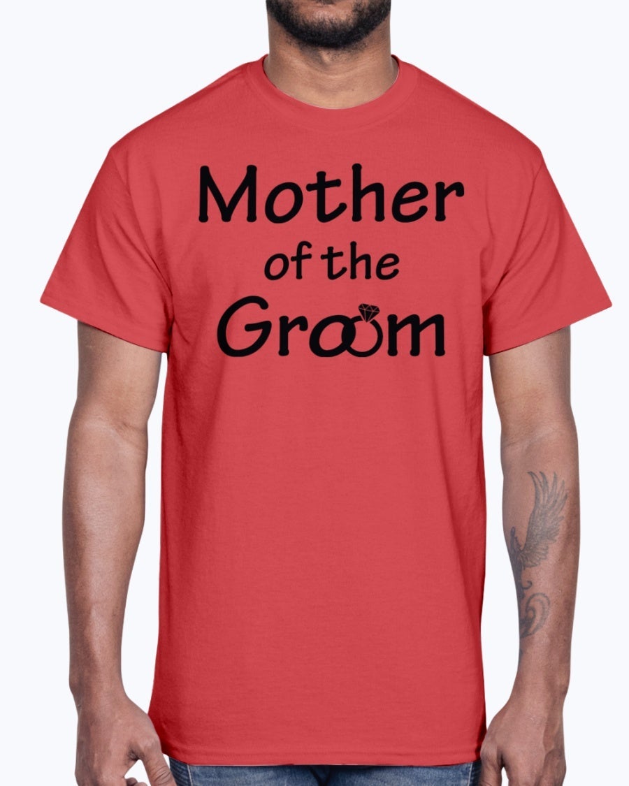 Mother of the Groom cotton tee, featuring a classic fit and elegant design, perfect for bridal and wedding celebrations.