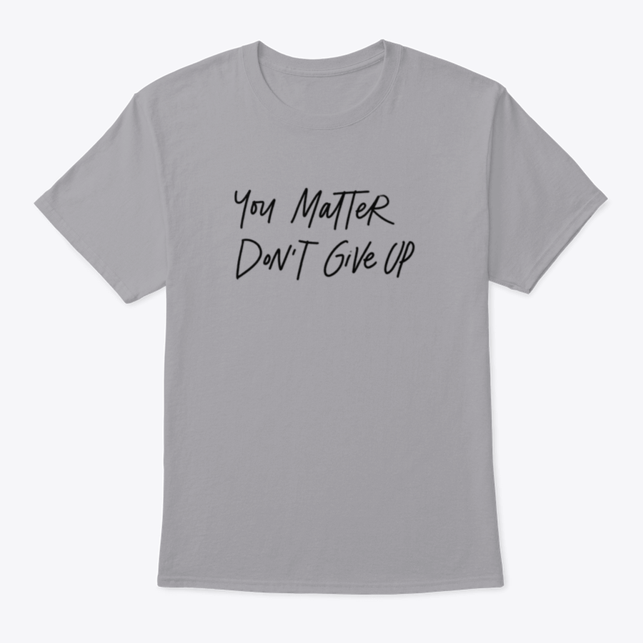 Motivational hand lettering phrase 'You Matter. Do Not Give Up' on a soft cotton fabric, showcasing its inspirational design.