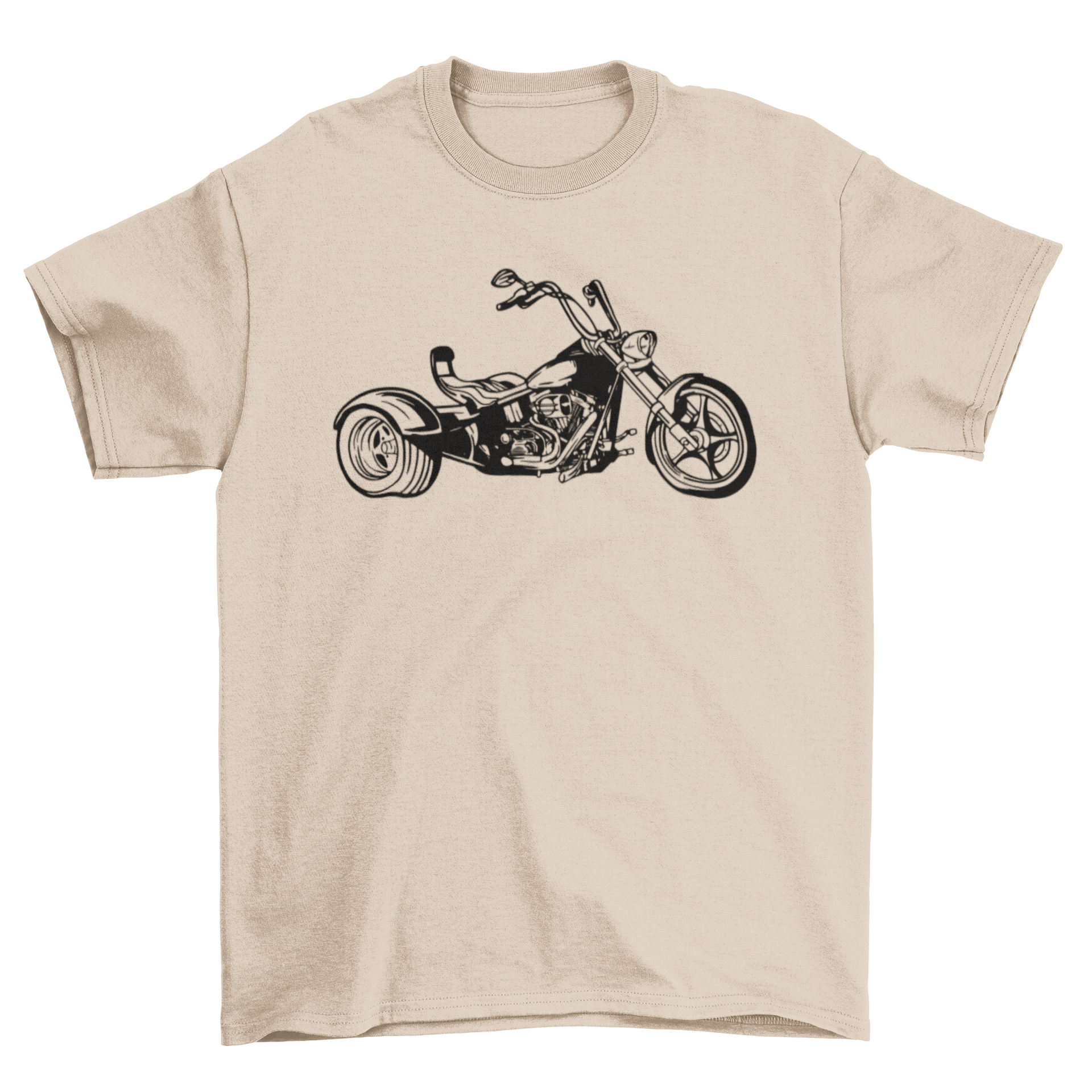 A stylish Motor Trike T-shirt featuring a vibrant illustration of a motor trike, perfect for bike enthusiasts.