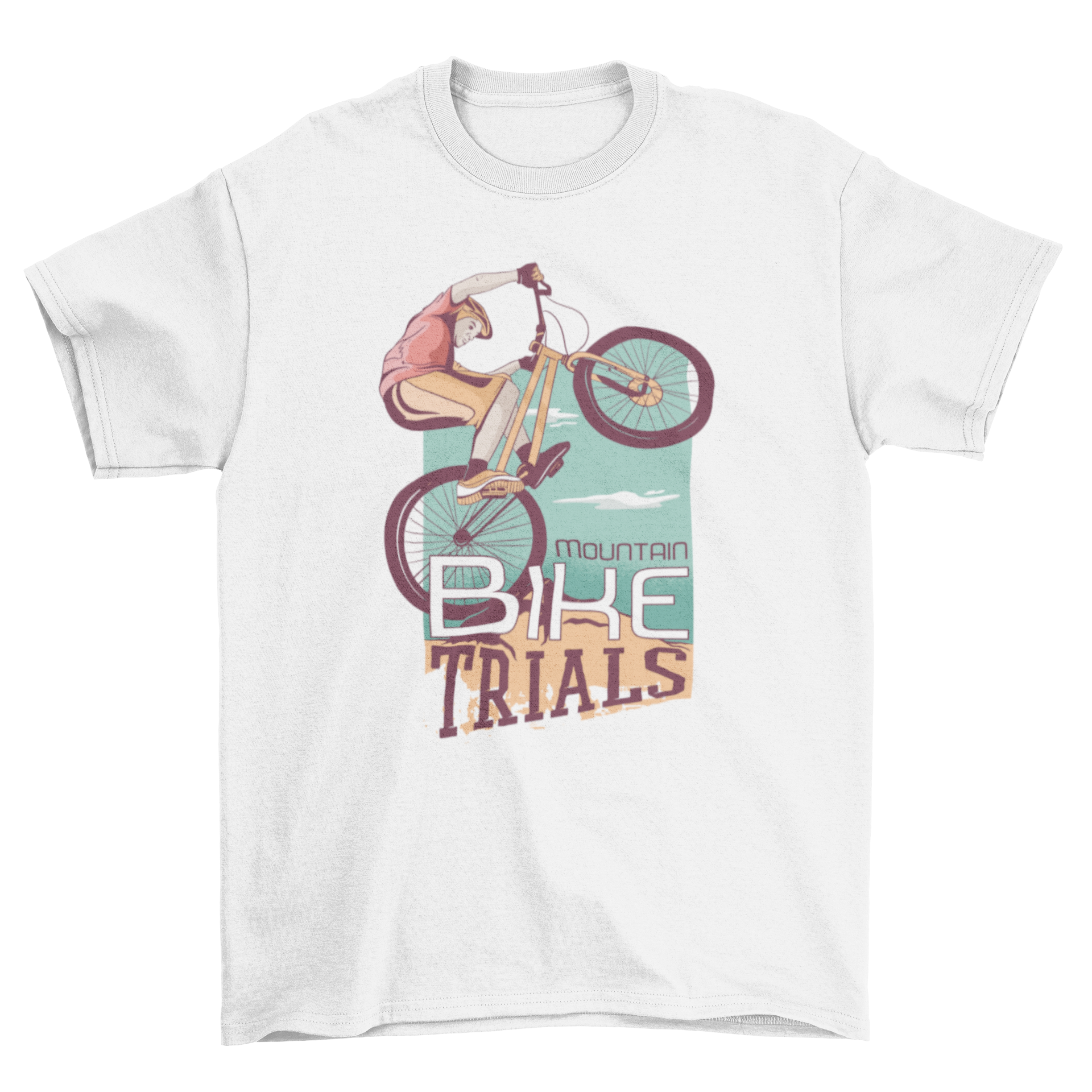 Mountain Biker T-shirt featuring a rider graphic and motivational quote.