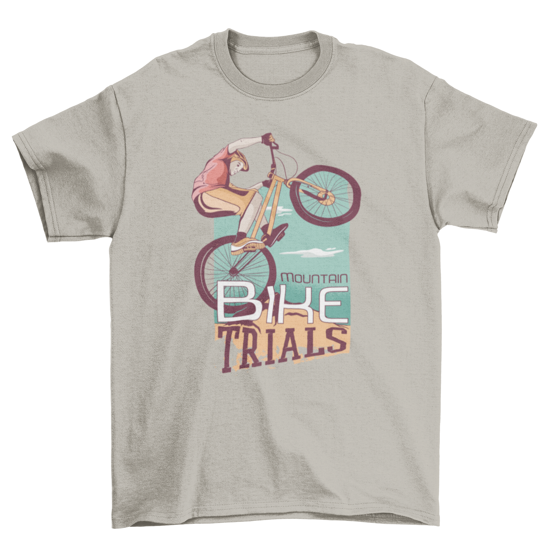 Mountain Biker T-shirt featuring a rider graphic and motivational quote.