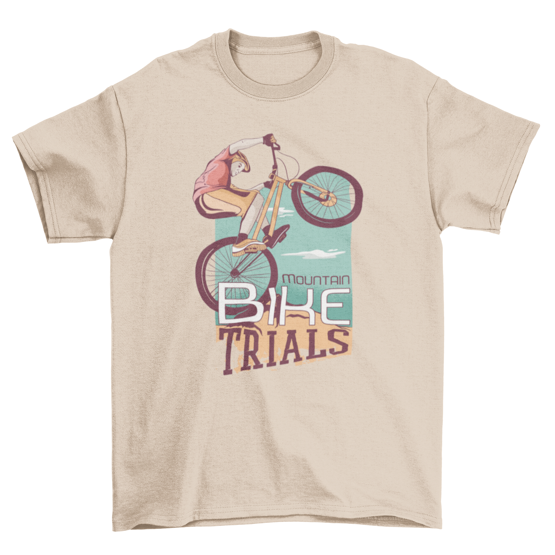 Mountain Biker T-shirt featuring a rider graphic and motivational quote.