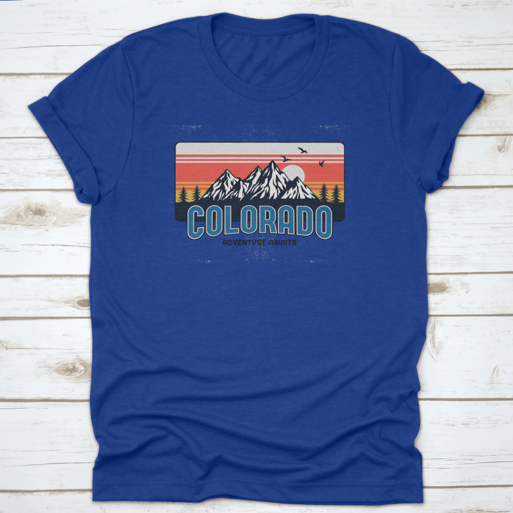 Mountain Illustration T-Shirt featuring a vector graphic design, made from 100% cotton, ideal for outdoor adventures.