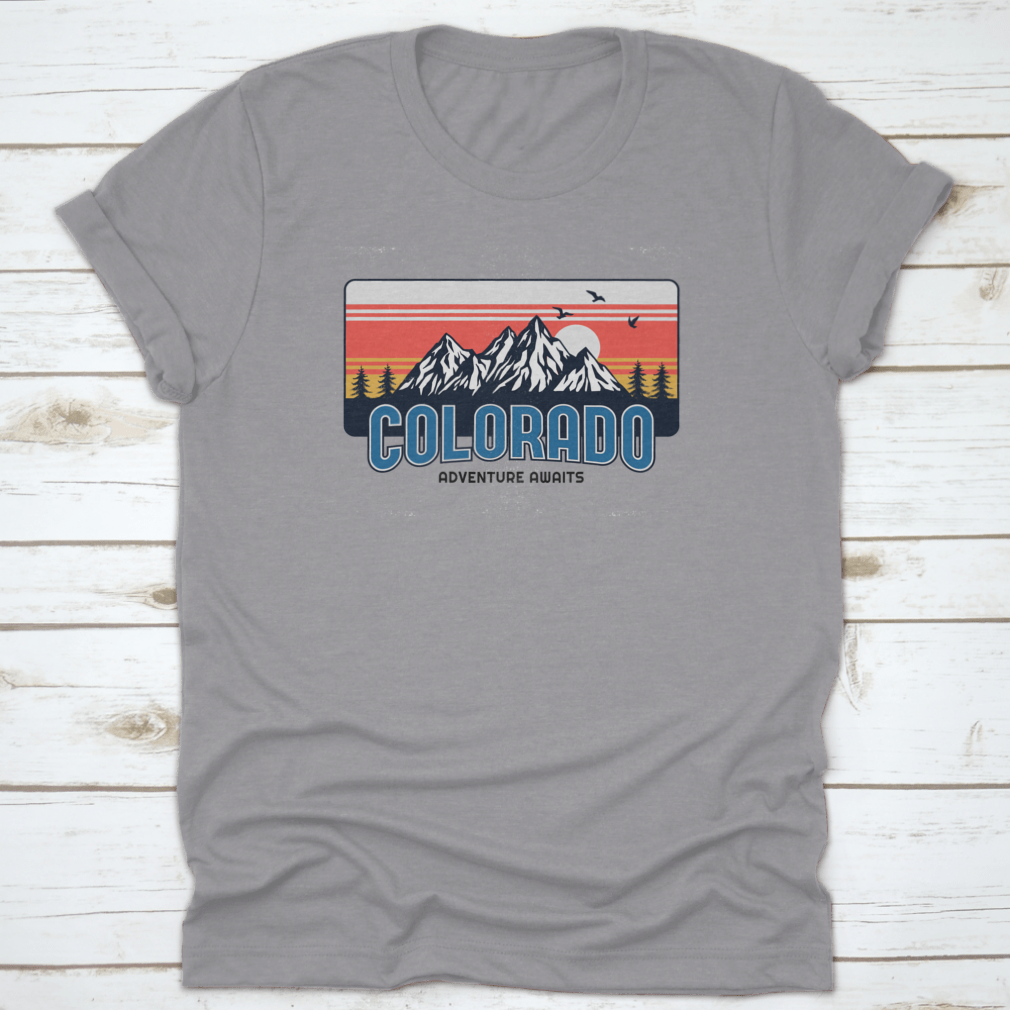 Mountain Illustration T-Shirt featuring a vector graphic design, made from 100% cotton, ideal for outdoor adventures.