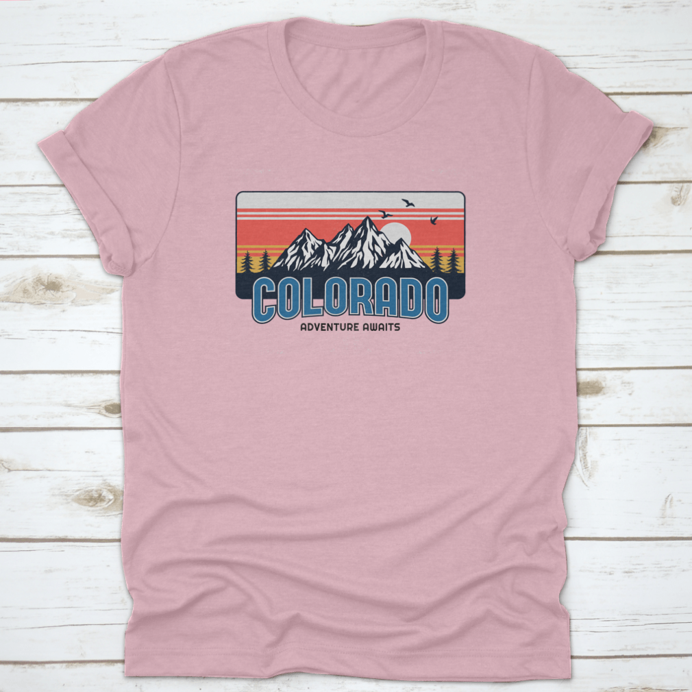 Mountain Illustration T-Shirt featuring a vector graphic design, made from 100% cotton, ideal for outdoor adventures.