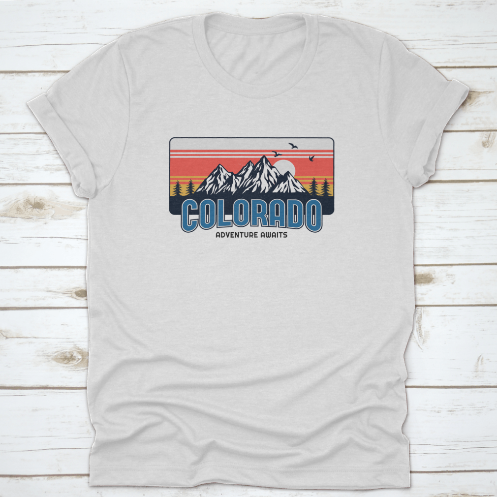 Mountain Illustration T-Shirt featuring a vector graphic design, made from 100% cotton, ideal for outdoor adventures.