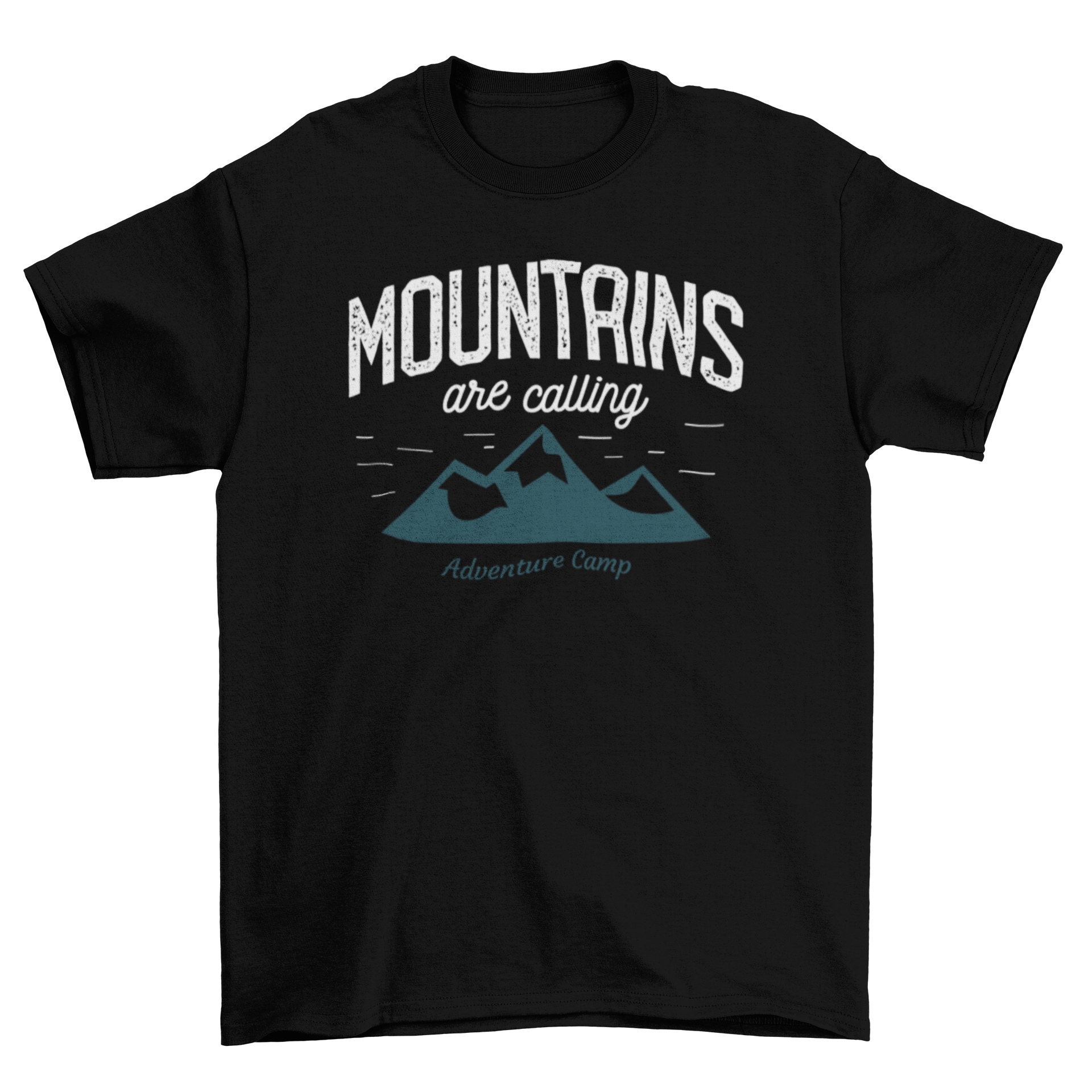 Mountains Are Calling T-shirt featuring a mountain illustration and stylish font caption.