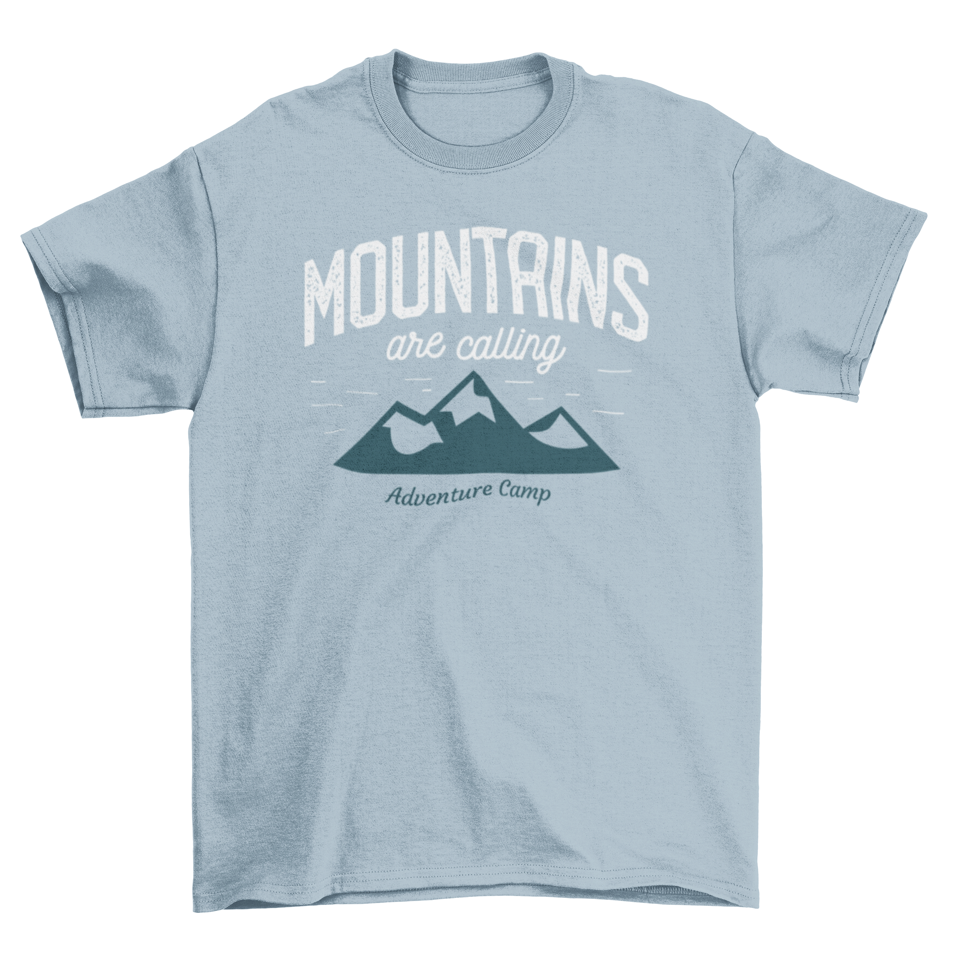 Mountains Are Calling T-shirt featuring a mountain illustration and stylish font caption.