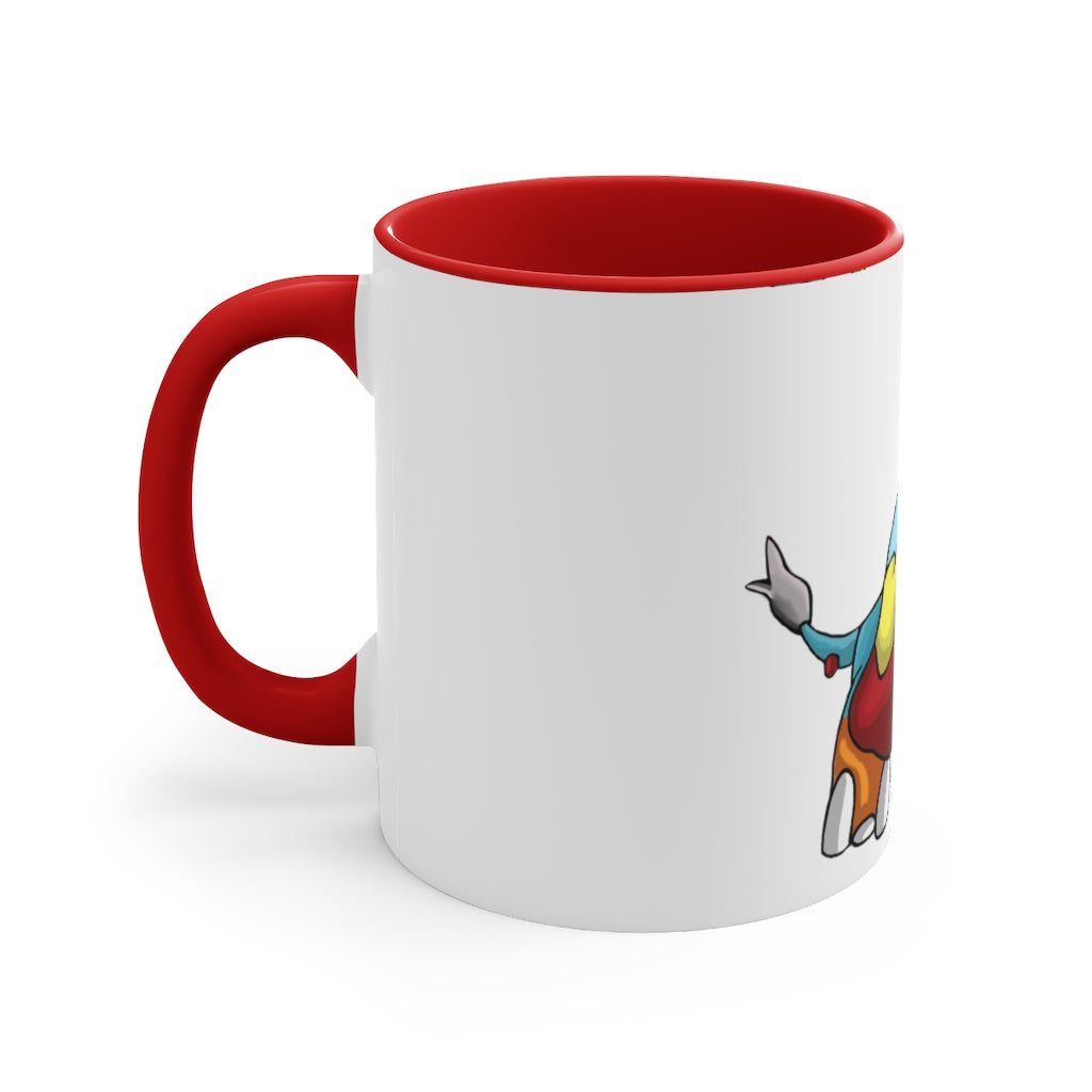 Mudphant Accent Coffee Mug with colorful interior and handle, showcasing a modern two-tone design.