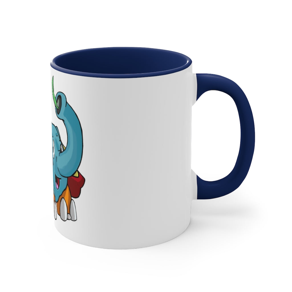 Mudphant Accent Coffee Mug with colorful interior and handle, showcasing a modern two-tone design.