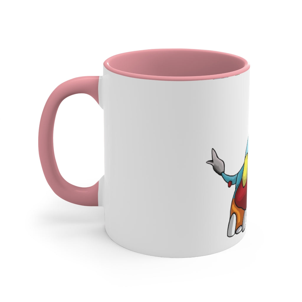 Mudphant Accent Coffee Mug with colorful interior and handle, showcasing a modern two-tone design.