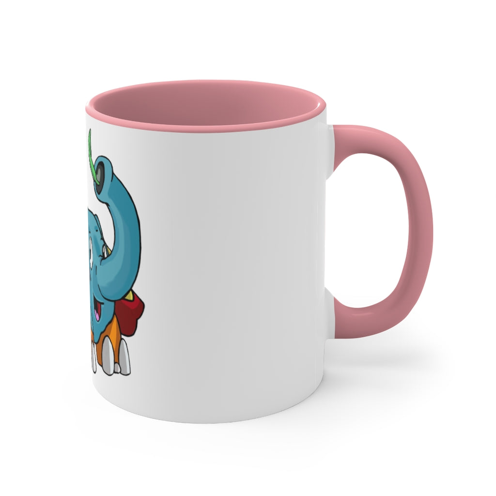 Mudphant Accent Coffee Mug with colorful interior and handle, showcasing a modern two-tone design.