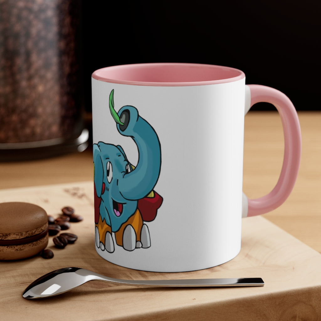 Mudphant Accent Coffee Mug with colorful interior and handle, showcasing a modern two-tone design.